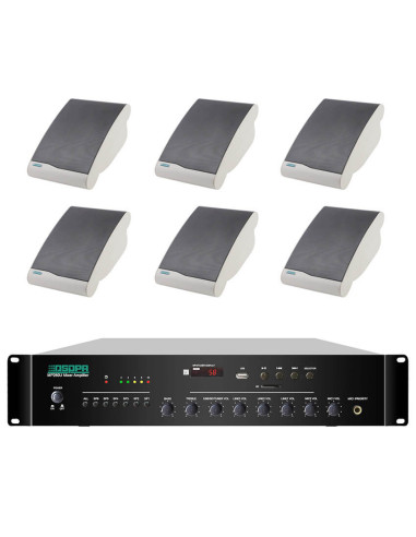 Pachet MP260U+6xDSP106II,Pachet Sonorizare 60W de perete, Radio FM+USB, DSPPA MP260U+6xDSP106II