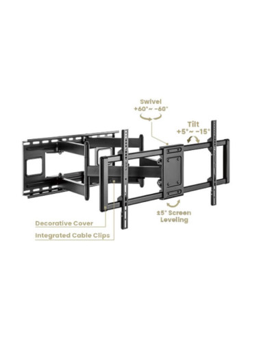BM-X77HD,Suport TV de perete Full-Motion pentru ecrane mari, Blackmount BM-X77HD, 43”-100”, max.120 kg