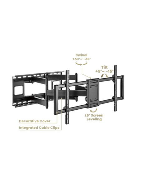 BM-X77HD,Suport TV de perete Full-Motion pentru ecrane mari, Blackmount BM-X77HD, 43”-100”, max.120 kg