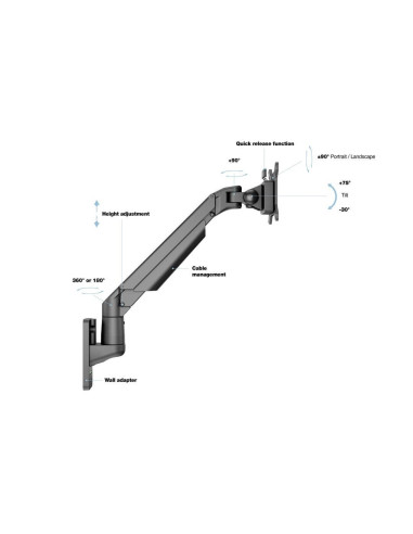 7350105210983,Suport Monitor LCD/LED Gas Lift Multibrackets 0983, 15" - 32", Min. 2 kg - Max. 10 kg, Negru