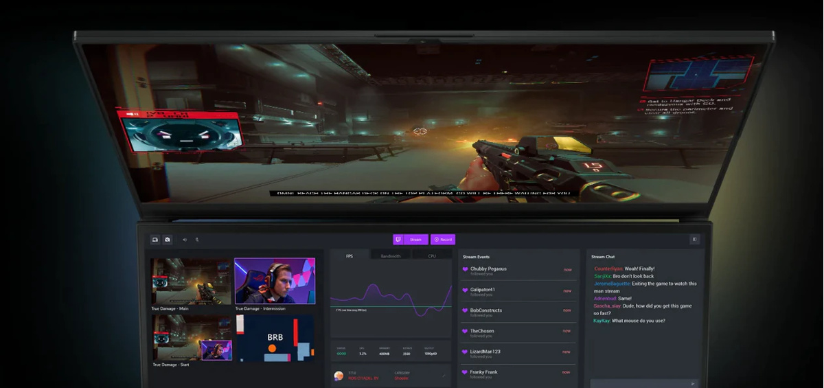 imagine laptop asus gaming rog zephyrus duo procesor amd